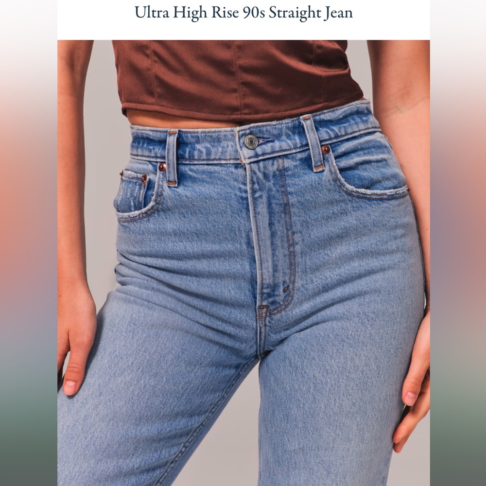 Abercrombie & Fitch Ultra High Rise 90s Slim Straight Jean SZ 30 - Picture 2 of 9